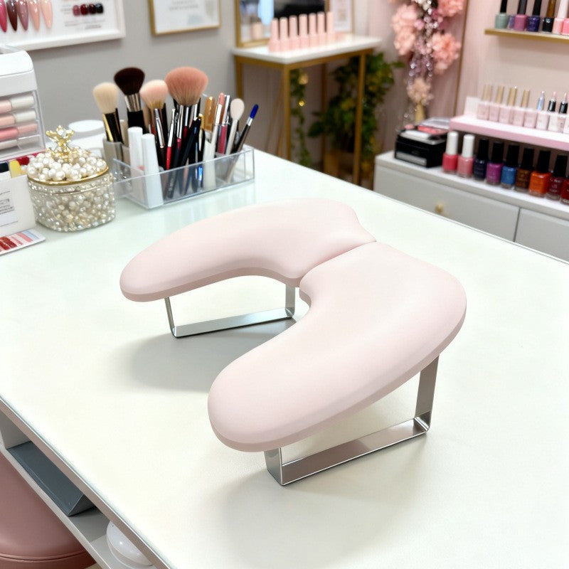 Professional U-Shaped Nail Arm Rest with Adjustable Phone Holder – Ergonomic Manicure Hand Support for Nail Technicians & Nail Salon Workstations