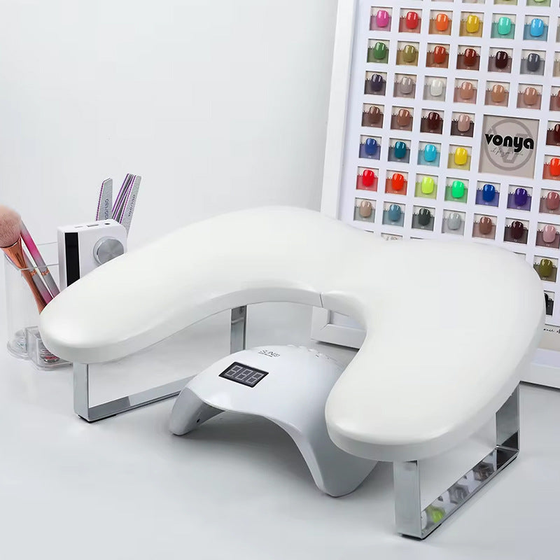 Professional U-Shaped Nail Arm Rest with Adjustable Phone Holder – Ergonomic Manicure Hand Support for Nail Technicians & Nail Salon Workstations