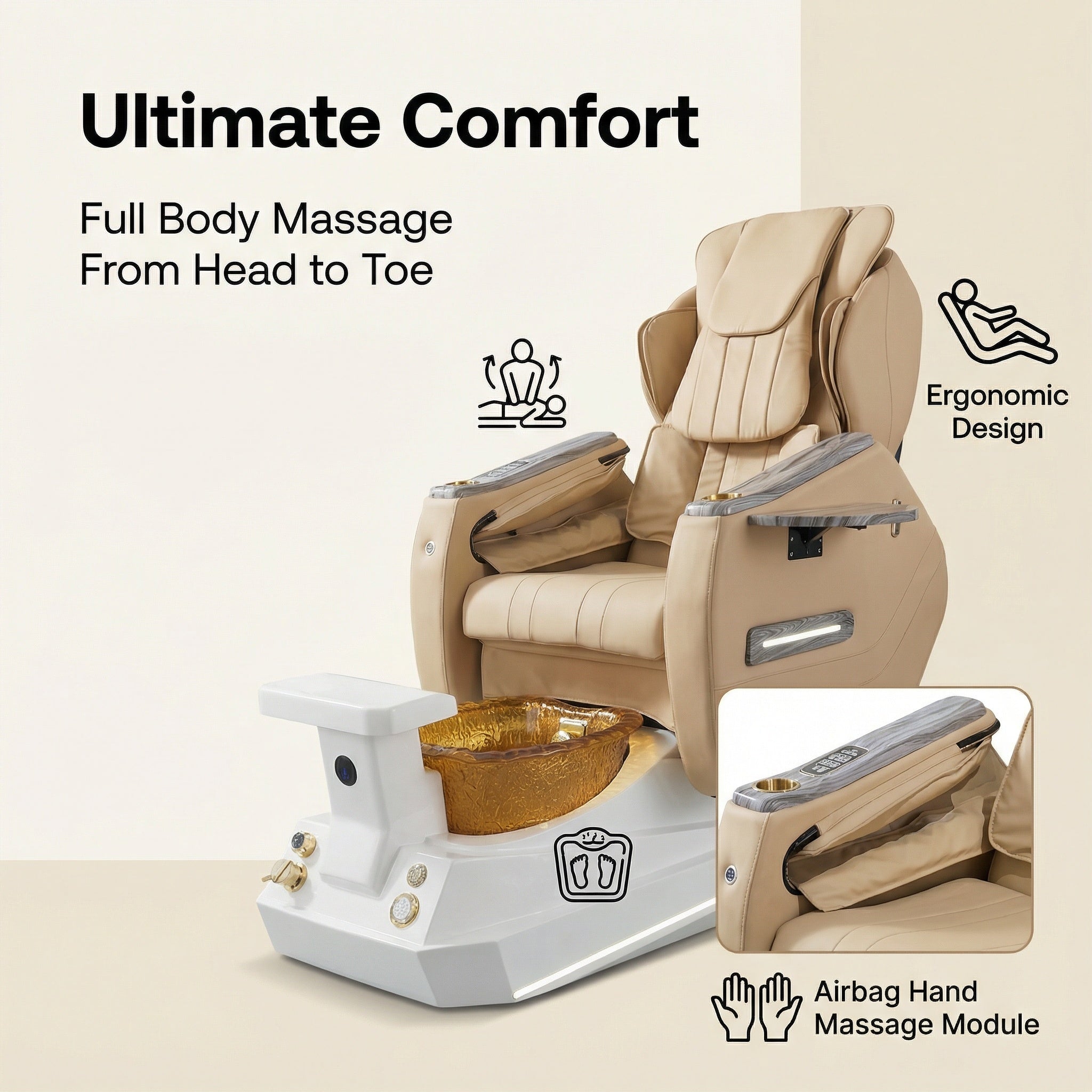 Grand Pedicure Spa Chair | Custom Nail Salon Spa Chair Manufacturer