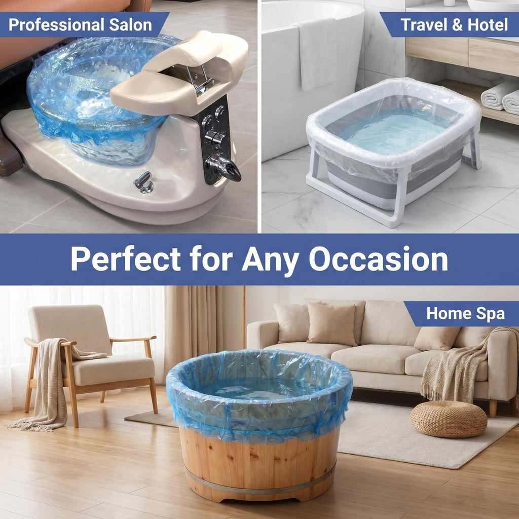 Professional Disposable Pedicure Spa Liners – Leak-Proof Single Use Bowl Covers-400pcs/Package