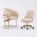 5016 cream and gold salon guest chair and rolling technician chair set