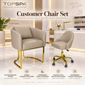 5021 Aurelia customer chair set with beige upholstery and gold-tone bases