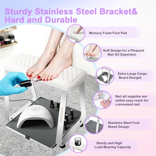 Professional Pedicure Foot Rest with Wheels – Ergonomic Foot Support Stand for Nail Salon Pedicure Service