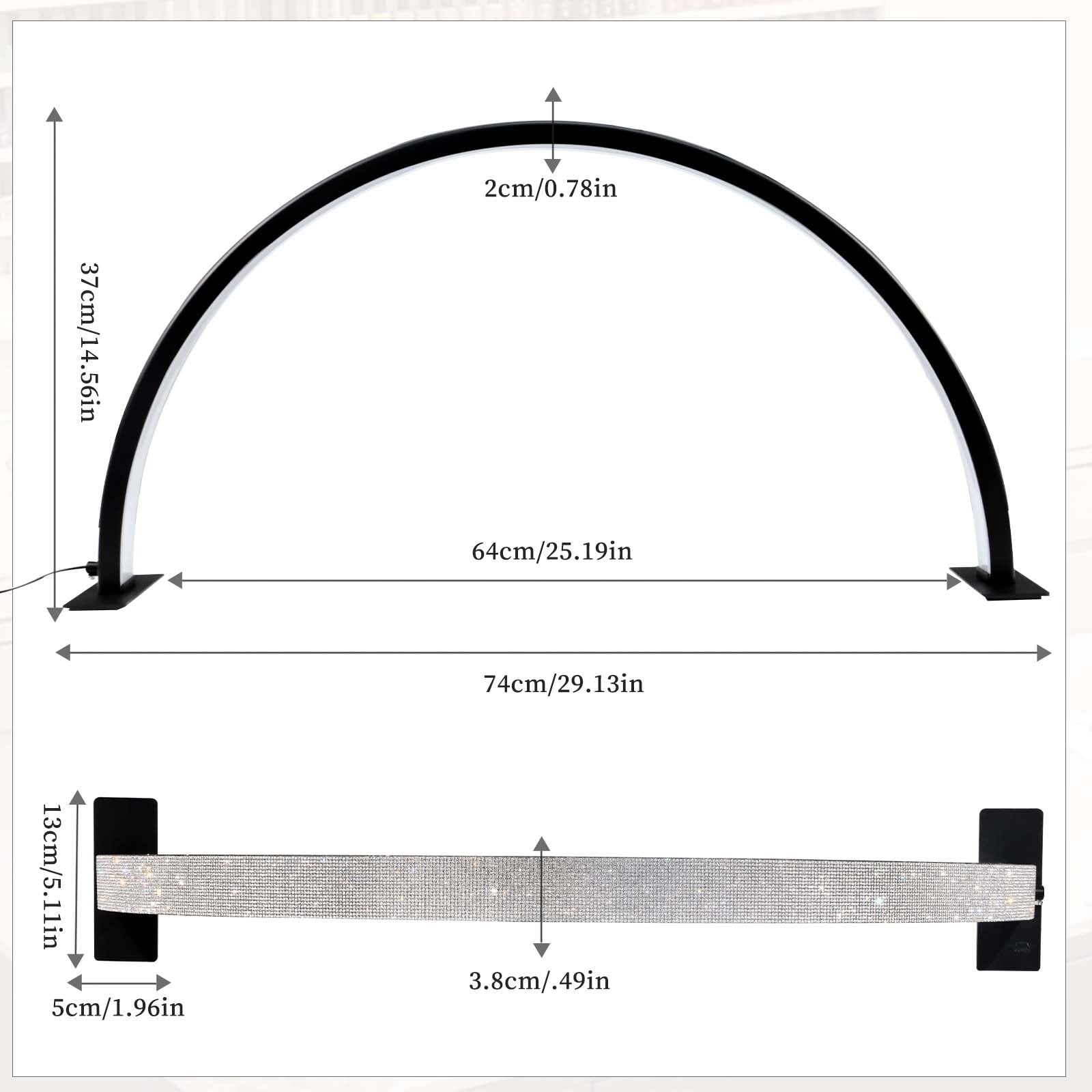 Half Moon Light Nail Lamp for Lash Eyelash Extension, Tattoo,Drawing