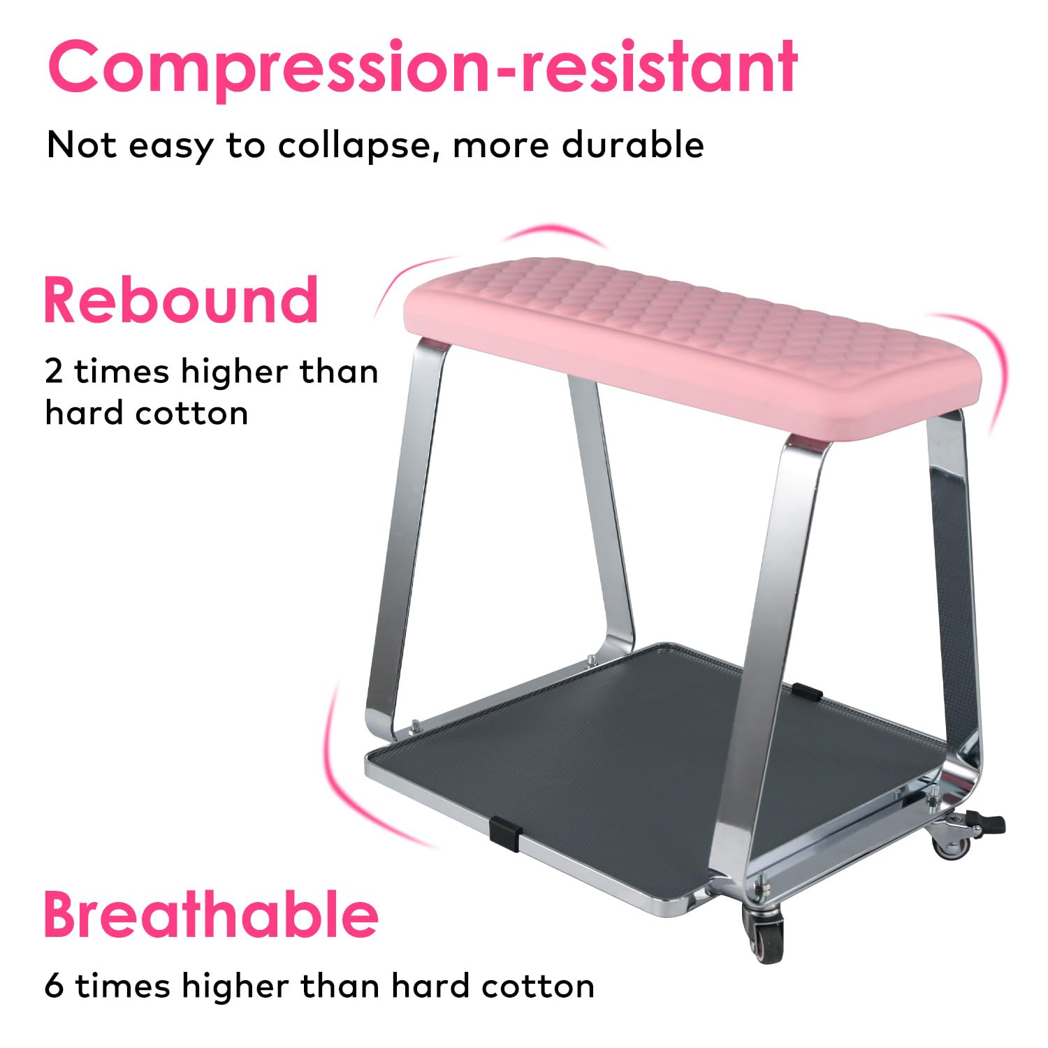 Professional Pedicure Foot Rest with Wheels – Ergonomic Foot Support Stand for Nail Salon Pedicure Service