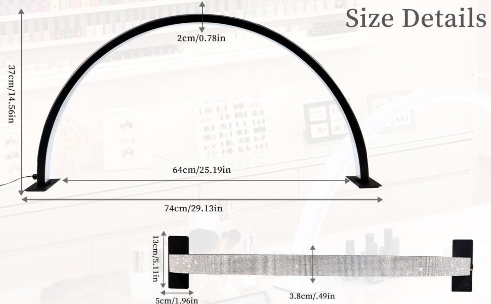 Half Moon Light Nail Lamp for Lash Eyelash Extension, Tattoo,Drawing