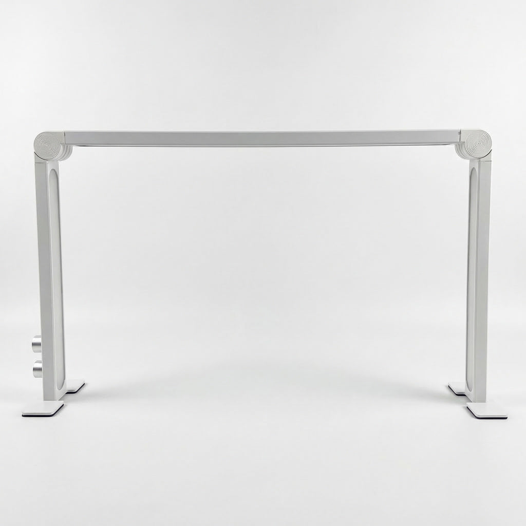 White Minimalist Nail Lamp Stand, Adjustable Height, Metal & Plastic, For Nail Salon & Home Use